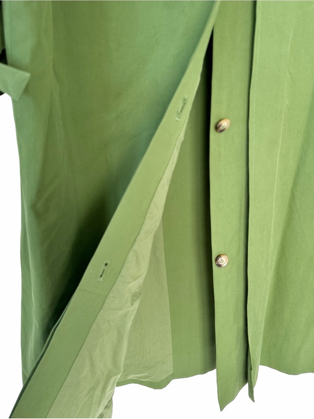 NWT Farm Rio Double Breasted Green Cotton Blend Trench Coat Size S - Picture 11 of 15